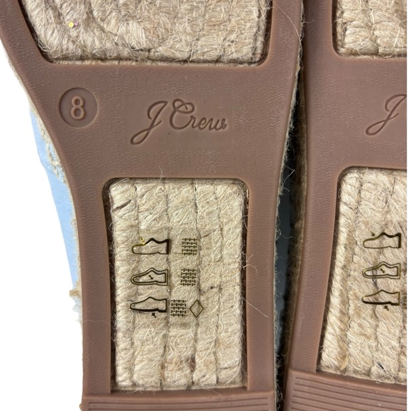 J. CREW ZX894 FADED CHAMBRAY BLUE CANVAS CLASSIC ANKLE TIE ESPADRILLE FLATS - Picture 12 of 13